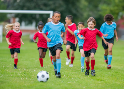 kids playing soccer